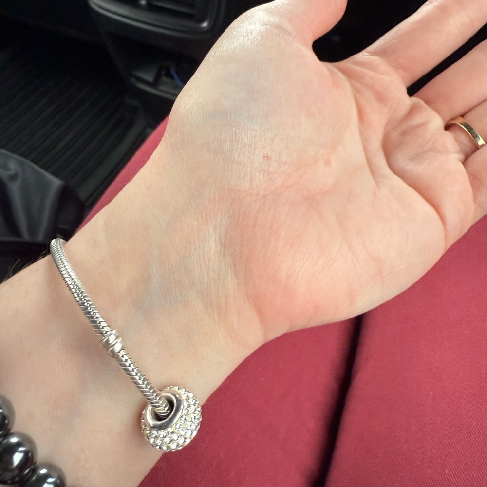 Pandora Silver Bracelet Rose Gold Clasp - Picture 2 of 7